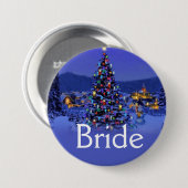 ヴィンテージ クリスマス ウェディングの花嫁または花婿 缶バッジ (正面&裏面)