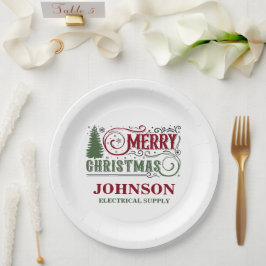 ヴィンテージ クリスマス オフィス パーティー ペーパープレート