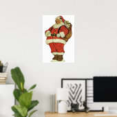 ヴィンテージ クリスマス、オモチャを持ったヴィクトリア朝のサンタクロース ポスター (ホームオフィス)