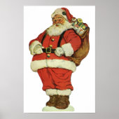 ヴィンテージ クリスマス、オモチャを持ったヴィクトリア朝のサンタクロース ポスター (正面)