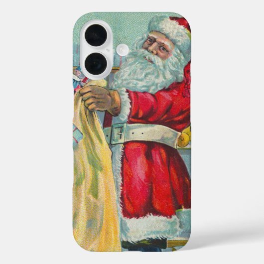 ヴィンテージ クリスマス、オランダ風サンタクロースとおもちゃ Case-Mate iPhoneケース (裏面)