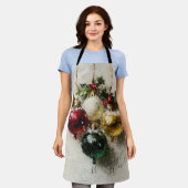 ヴィンテージ クリスマス オーナメント エプロン (着用した状態)