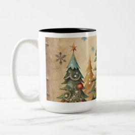 ヴィンテージ クリスマス オーナメント コーヒーマグ ツートーンマグカップ