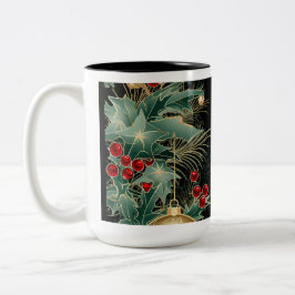 ヴィンテージ クリスマス オーナメント コーヒーマグ ツートーンマグカップ