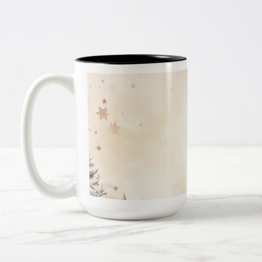 ヴィンテージ クリスマス オーナメント コーヒーマグ ツートーンマグカップ (左)
