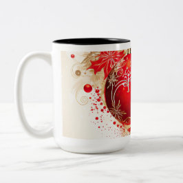ヴィンテージ クリスマス オーナメント コーヒーマグ ツートーンマグカップ