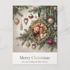 ヴィンテージ クリスマス オーナメント フォトテンプレート ポストカード
