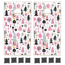 ヴィンテージ クリスマス ガーリー ピンク サンタ コーンホール セット