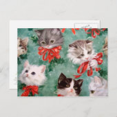 ヴィンテージ・クリスマス・キャッツ シーズンポストカード (正面/裏面)