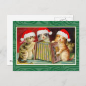 ヴィンテージ・クリスマス・キャッツ シーズンポストカード (正面/裏面)