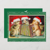 ヴィンテージ・クリスマス・キャッツ 招待状 (正面/裏面)