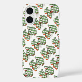 ヴィンテージ クリスマス ギンガム パピーぬいぐるみ iPhone 16ケース