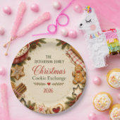 ヴィンテージ クリスマス クッキー交換会 ペーパープレート (パーティー)