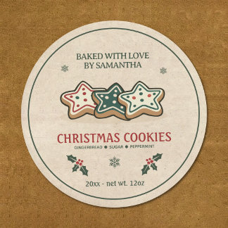ヴィンテージ クリスマス クッキー ラベル シール