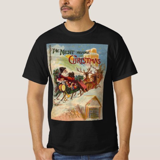 ヴィンテージ クリスマス クリスマスの前夜 Tシャツ (正面)