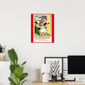 ヴィンテージ・クリスマス・グリーティング、三人の子供 ポスター (ホームオフィス)