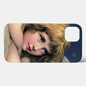 ヴィンテージ クリスマス、ゴールドの星に囲まれた美しい天使 Case-Mate iPhoneケース (裏面 (横))