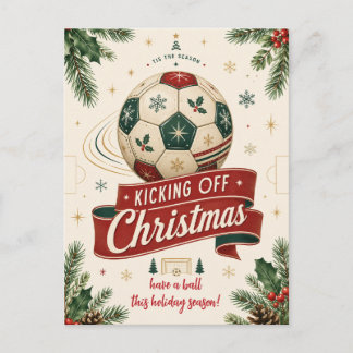 ヴィンテージ クリスマス サッカー ボール グリーティングカード