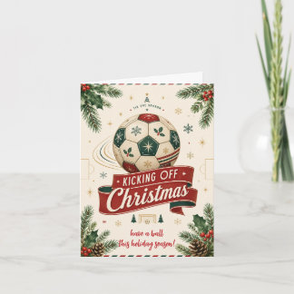 ヴィンテージ クリスマス サッカー ボール グリーティングカード