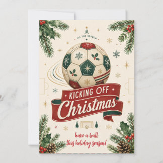 ヴィンテージ クリスマス サッカー ボール グリーティング カード