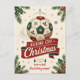ヴィンテージ クリスマス サッカー ボール グリーティング カード