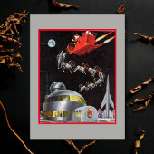 ヴィンテージ クリスマス サンタとトナカイ 宇宙