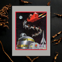 ヴィンテージ クリスマス サンタとトナカイ 宇宙