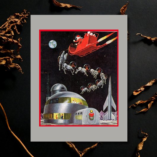 ヴィンテージ クリスマス サンタとトナカイ 宇宙