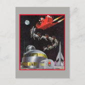 ヴィンテージ クリスマス サンタと宇宙のトナカイ (正面)