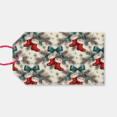 ヴィンテージ クリスマス サンタのブーツとリボン ギフトタグ (裏面横)