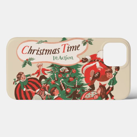 ヴィンテージ クリスマス サンタクロースと踊る子供たち Case-Mate iPhoneケース (裏面 (横))
