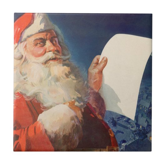 ヴィンテージ クリスマス, サンタクロースのいたずらリスト タイル (正面)