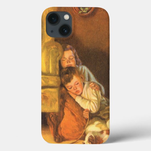 ヴィンテージ クリスマス サンタクロースを待つ子供たち Case-Mate iPhoneケース (裏面)