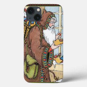 ヴィンテージ クリスマス, サンタクロース おもちゃ 木靴 iPhone 13ケース