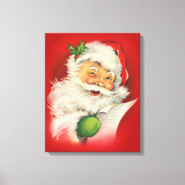 ヴィンテージ クリスマス サンタクロース キャンバスプリント