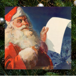 ヴィンテージ クリスマス サンタクロース ナウティーorナイス リスト ポスター