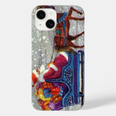 ヴィンテージ クリスマス、サンタクロース ホース オープン そり Case-Mate iPhoneケース (裏面)