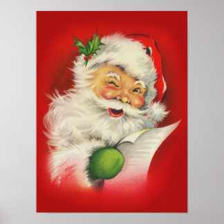 ヴィンテージ クリスマス サンタクロース ポスター