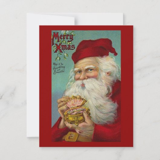 ヴィンテージ クリスマス サンタクロース 偽スパークル (正面)