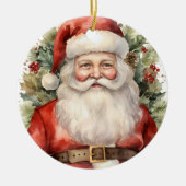 ヴィンテージ クリスマス サンタクロース 微笑み セラミックオーナメント (正面)