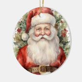 ヴィンテージ クリスマス サンタクロース 微笑み セラミックオーナメント (左)