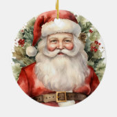 ヴィンテージ クリスマス サンタクロース 微笑み セラミックオーナメント (裏面)