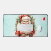 ヴィンテージ クリスマス サンタクロース 微笑み デスクマット (キーボード&マウス)
