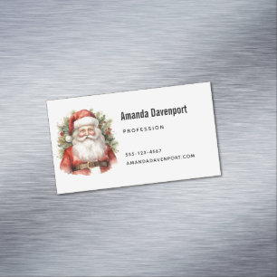 ヴィンテージ クリスマス サンタクロース 微笑み マグネット名刺