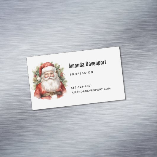 ヴィンテージ クリスマス サンタクロース 微笑み マグネット名刺 (インサイチュ)