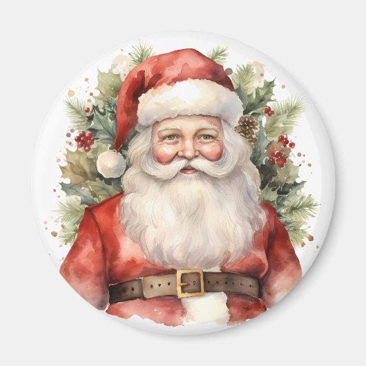 ヴィンテージ クリスマス サンタクロース 微笑み マグネット (正面)