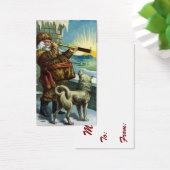 ヴィンテージ クリスマス サンタクロース 望遠鏡 犬 夕焼け (デスク)