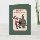ヴィンテージ クリスマス サンタクロース 読書 カード (正面)