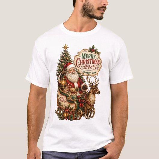 ヴィンテージ クリスマス サンタクロース Tシャツ (正面)