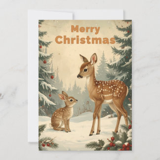 ヴィンテージ クリスマス シカとウサギ